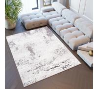 Tapis Salon Chambre à coucher Modern Design Gris Beige Chiné Estompé Effet Used Motif Vintage Oekotex 250 x 350 cm