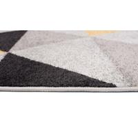 Tapis Salon Chambre à coucher Modernes Design Géométrique Figures Triangle Gris Jaune Noir Chambre Jeunes OEKOTEX 120 x 170 cm
