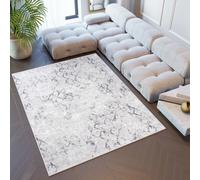 Tapis Salon Chambre à coucher Modernes Design Gris Crème Carreaux Géométriques Grille Chiné 3D Oekotex 180 x 250 cm