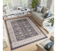 Tapis Salon Chambre à coucher Tapis à poils courts Design classique Gris Crème Beige Motif floral Ziegler Tapis d'Orient Oekotex 200 x 300 cm