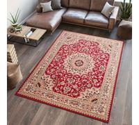 Tapis Salon Chambre à coucher Tapis à poils courts Design classique Ornement Médaillon Fleurs Motif Rouge Crème Vert OEKOTEX 80 x 150 cm