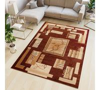 Tapis Salon Chambre à coucher Tapis moderne Design Rayures Carré Feuilles Marron Beige Crème Salle à manger OEKOTEX 250 x 300 cm
