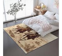 Tapis Salon Chambre Adulte 90 x 150 cm - Jaune Tapis suède Poils, Rétro désert équitation Ultra Doux Antidérapant et Lavable Couleurs