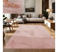 Tapis Salon Chambre Adulte Poil Long Shaggy Moelleux Pelucheux Rosa_Rose, Dimension:60x90 cm