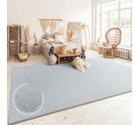 Paco Home Tapis Salon Chambre Adulte Poils Ras Boho Motif Scandinave Uni, Dimension:80x150 cm, Couleur:Gris