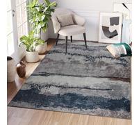 Tapis Salon Chambre Cuisine Entrée Bleu marine Gris Intérieur Tapis ras 80 x 150 cm
