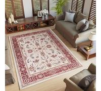 Tapis salon chambre design crème blanc rouge Ziegler Muster Traditionell Orientteppich ÖKOTEX 180 x 250 cm