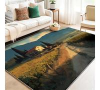 Tapis Salon Chambre Lavable Antidérapant Poils Courts Grand Design Minimaliste Moderne Poignée Symbole Noir Usage Salle À Manger Bureau Couloir Décoration Moderne Short Pile Carpet 80 X 150 Cm