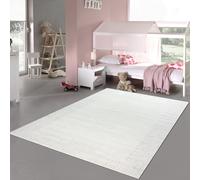 Tapis salon chambre traits doux effet 3D gris crème