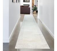 Tapis salon chambre traits doux effet 3D gris crème