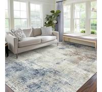 Tapis Salon Décoration,Décoration de Sol Moderne Abstraite Style Shabby Chic, Bleu, 120 x 150 cm,Tapis Moderne Poils Courts Lavable Intérieur Extérieur,