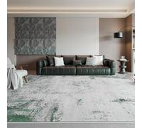 Tapis Salon Décoration,Gris Blanc Abstrait Moderne, Vert, 140 x 180 cm,Tapis Lavable pour Chambre à Coucher et Salle à Manger,