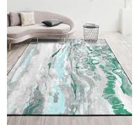 Tapis Salon Décoration,Gris Blanc Abstrait Moderne, Vert, 90 x 120 cm,Tapis Entree Interieur, Couloir, Cuisine, Lavable,