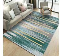 Tapis Salon Décoration,Impression Abstraite Moderne Gris Blanc Moutarde Jaune, Vert, 160 x 180 cm,Dressing Chambre Adulte Tapis Lavable, Dessous antidérapant,