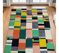 Tapis Salon Décoration,Impression géométrique Moderne Couleur crème, décoration esthétique pour la Maison, Vert, 120 x 200 cm,Tapis Doux Chambre, Maison Bureau Canape Déco Aesthetic,