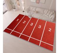 Tapis Salon des Chiffres Minimalistes Un Défilé Doux Interieur Décor, Tapis Courts Poils Antidérapant Rouge pour Chambre Couloirs ExtRieur, 60 x 110 cm