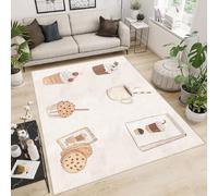 Tapis Salon Desserts 80x120 cm Cachemire Tapis Chambre Nourriture Café 3D Imprimé Antidérapant Lavable Nettoyage Facile à la Machine ou à la Main pour Entrée Studio Côté Lit ou Décoration Murale