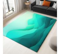 Tapis Salon Doux Antidérapant 120 x 180 cm Courbes De Montagne Abstraites Tapis de Chambre Poil Ras, Vert Lavable en Machine Antidérapant Moquette, pour Chambre à Coucher Couloirs Salon Cuisine