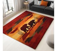 Tapis Salon Doux Antidérapant 180 x 240 cm Motif De Tapis Ours Tapis de Chambre Poil Ras Moderne, Brun Lavable en Machine Antidérapant Moquette, pour Chambre à Coucher Couloirs Salon Cuisine