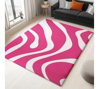 Tapis Salon Doux Antidérapant 60 x 90 cm Minimalisme Imprimé Zèbre Rose Tapis de Chambre Poil Ras Moderne, Rose Lavable en Machine Antidérapant Moquette, pour Chambre à Coucher Couloirs Salon Cuisine