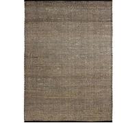 Tapis salon en jute tissé coton noir naturel 120x170