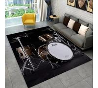 Tapis Salon, Ensemble De Batterie pour Instruments De Musique 3D Imprimé Tapis De Sol Décoration Antidérapant pour Salon Chambre Cuisine Balcon Terrasse Salle À Manger Intérieur & Extér -415603284781
