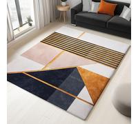 Tapis Salon Formes Modernes Et Géométriques Rayures 60 x 90 cm Doux Antidérapant Tapis Décoratif de Chambre Lavable en Machine Tapis pour Entree Interieur Multicolore de Chambre Salle a Manger
