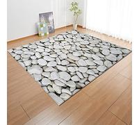 Tapis Salon Galets Blanc Ivoire Paillasson Extérieur Interieur Polyester Tapis Exterieur Mou Paillasson Exterieur Lavable Tapis Couloir Antidérapant Tapis Absorbant Exterieur 40x60cm