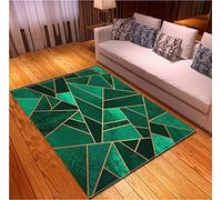 Tapis Salon Géométrie Vert Émeraude Tapis Chambre Tapis Antidérapant Tapis Entree Interieur 40x100cm Tapis Chambre Fille for Home Decoration Paillasson Interieur