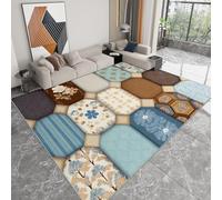 Tapis Salon Géométrique Ethnique Éléments Vintage Modèle 80 x 150 cm Lavable en Machine Super Doux et Antidérapant Tapis Décoratif Salon Doux Poil Court pour Chambre Adulte, Salle à Manger