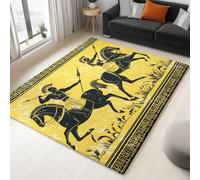 Tapis Salon Gladiateur À Cheval Grec Antique 180x240cm Tapis Chambre Impression 3D Moderne, Moquette Antidérapant Lavable Machine, pour Salon Salle à Manger Bureau