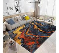 Tapis Salon Grande Taille, 3D Texture Abstraite De Roche De Flamme Imprimé Doux Antidérapant Poils Courts Tapis De Sol Pour Canapé Couloir Chambre, Décoration De Maison Moderne - Nettoyag -77444218184