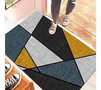 Tapis Salon Gris Jaune Moutarde Paillasson Extérieur Polyester Paillasson Interieur Mou Tapis Entree Interieur Tapis Absorbant Entree Tapis D'entrée Antidérapant Paillasson Exterieur 100x120cm