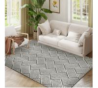 Tapis salon - HOMCOM - 200 x 140 cm - poils courts lavable en machine hypoallergénique pour salon, chambre à coucher, bureau, gris