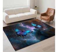 Tapis Salon Imperméable, Grand Tapis Lavable en Machine 120x180cm Antidérapant Carpet pour Chambre Adulte, Cuisine, Couloir, Résistant Rug Moderne Rectangulaire Pile Bouclée Rugs Butterflies 13-515