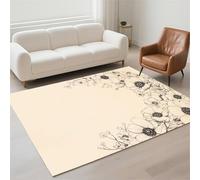 Tapis Salon Imperméable, Grand Tapis Lavable en Machine 80x120cm Antidérapant Carpet pour Chambre Adulte, Cuisine, Couloir, Résistant Rug Moderne Rectangulaire Pile Bouclée Rugs Flower 13-471