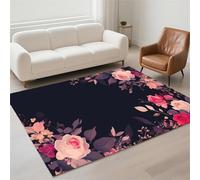 Tapis Salon Imperméable, Grand Tapis Lavable en Machine 80x120cm Antidérapant Carpet pour Chambre Adulte, Cuisine, Couloir, Résistant Rug Moderne Rectangulaire Pile Bou Rugs Rose 13-1061