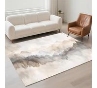 Tapis Salon Imperméable, Grand Tapis Lavable en Machine 80x150cm Antidérapant Carpet pour Chambre Adulte, Cuisine, Couloir, Résistant Rug Moderne Rectangulaire Pile Bouclée Rugs Beige 13-467