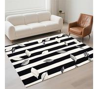 Tapis Salon Imperméable, Grand Tapis Lavable en Machine 80x150cm Antidérapant Carpet pour Chambre Adulte, Cuisine, Couloir, Résistant Rug Moderne Rectangulaire Pile Bouclée Rugs Bamboo 13-647
