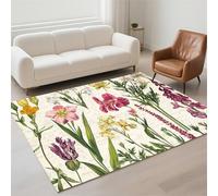 Tapis Salon Imperméable, Petit Tapis Lavable en Machine 40x60cm Antidérapant Carpet pour Chambre Adulte, Cuisine, Couloir, Résistant Rug Moderne Rectangulaire Pile Bouclée Rugs Natural 13-399