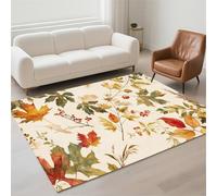 Tapis Salon Imperméable, Petit Tapis Lavable en Machine 60x90cm Antidérapant Carpet pour Chambre Adulte, Cuisine, Couloir, Résistant Rug Moderne Rectangulaire Pile Bouclée Rugs Cream 13-407