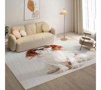 Tapis Salon Lavable 120x180cm, éPagneul King Charles Tapi AntidéRapant, pour Salon, Salle à Manger, Cuisine, Bureau, Tapis de Chambre Animaux de Compagnie Descente de Lit RéSistant