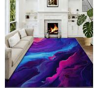 Tapis Salon Lavable 140 x 200 cm Marbre Coloré, Tourbillons Abstraits Tapis de Chambre Doux et Antidérapant - Moquette Poils Courts Intérieure pour Salon Tendance Et Créatif