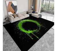 Tapis Salon Lavable en Machine Cercles D’Éclaboussures Abstrait Géométrique 140 x 200 cm Antidérapant Tapis, Noir Chambre Pile Courte et Douce Doux Bureau Intérieur Extérieur Moquette