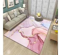 Tapis Salon Lavable Tapis Chambre Pile Courte Et Douce Tapis Doux Chambre Tapis Rectangulaire Tapis Intérieur Extérieur Dessous Antidérapant Tapis Marbre Rose 180 X 280 Cm / 70,86 X 110,23 Pouces