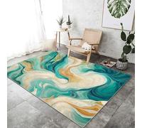 Tapis Salon Marbre en Spirale Abstrait Doux Interieur Décor, Tapis Courts Poils Antidérapant Sarcelle pour Chambre Couloirs ExtRieur, 160 x 230 cm