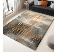 Tapis Salon Médiéval Géométrique Vintage Texture Modèle 140 x 200 cm Lavable en Machine Super Doux et Antidérapant Tapis Décoratif Salon Doux Poil Court pour Chambre Adulte, Salle à Manger