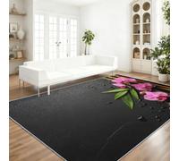 Tapis Salon Minimaliste 80 x 150 cm Lavable en Machine | AntidéRapant Poil Ras, Orchidée Bambou Décoratif pour Chambre Salle a Manger Bureau Cuisine