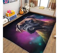 Tapis Salon ModèLe de Chien Boxer Animal Tapis Poils Courts Flanelle Moelleux à Doux, 80 x 150 cm Moquette antidérapant Lavable pour Chambre Decoration - Entretien Facile, Multi