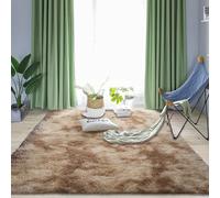 Tapis Salon Moderne 50 x 95 cm, Grande Taille, Àpoils Longs Shaggy, Lavable,Sûr et Antidérapant,Tie-Dye, pour Chambre Tapis de Salon Moderne Chambre Doux, Kaki